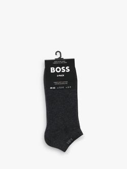 BOSS Logo Trainer Socks, Pack of 2 - view 2, Charcoal