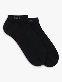 BOSS Logo Trainer Socks, Pack of 2, Black