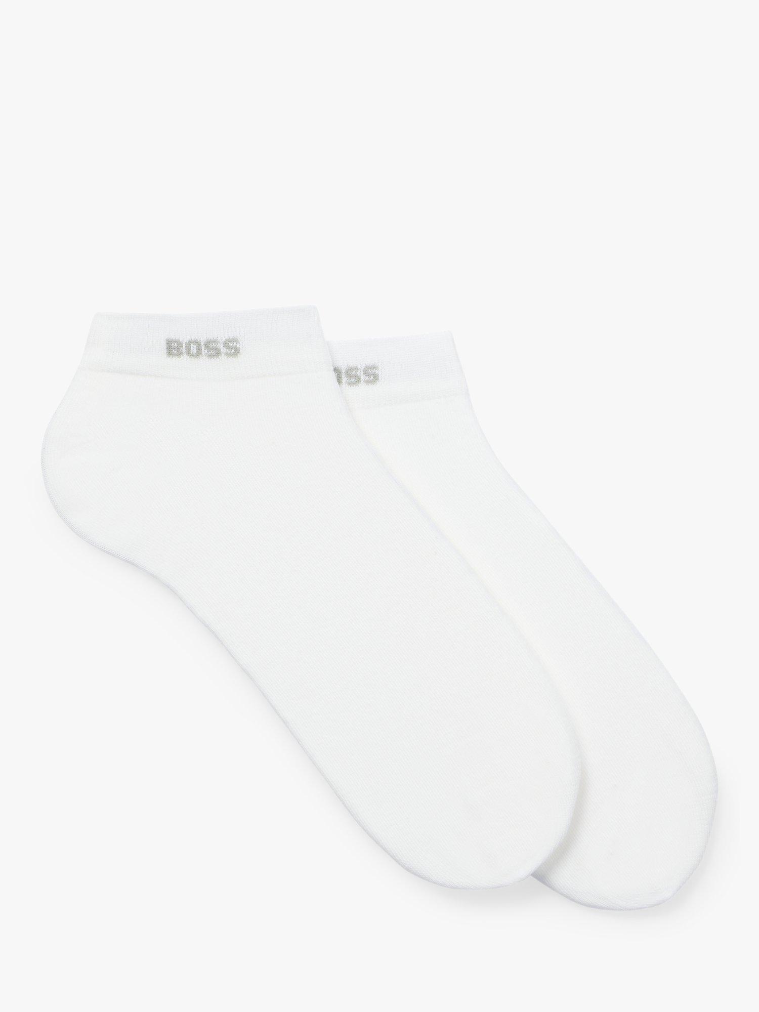 Product image 1 of 1, which shows BOSS Logo Trainer Socks, Pack of 2, White, L-XL