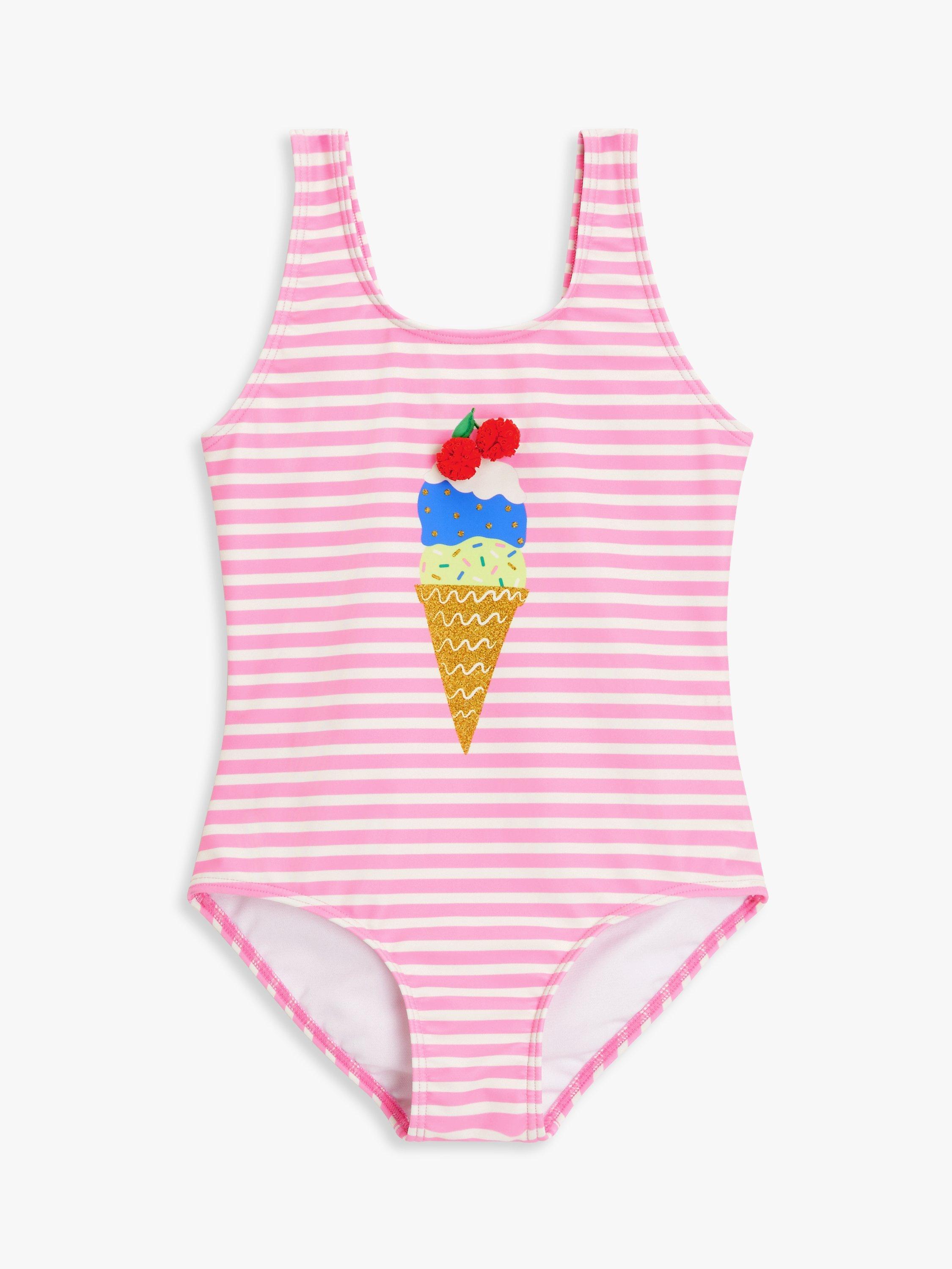 John Lewis Kids' Ice Cream Stripe Swimsuit, Multi