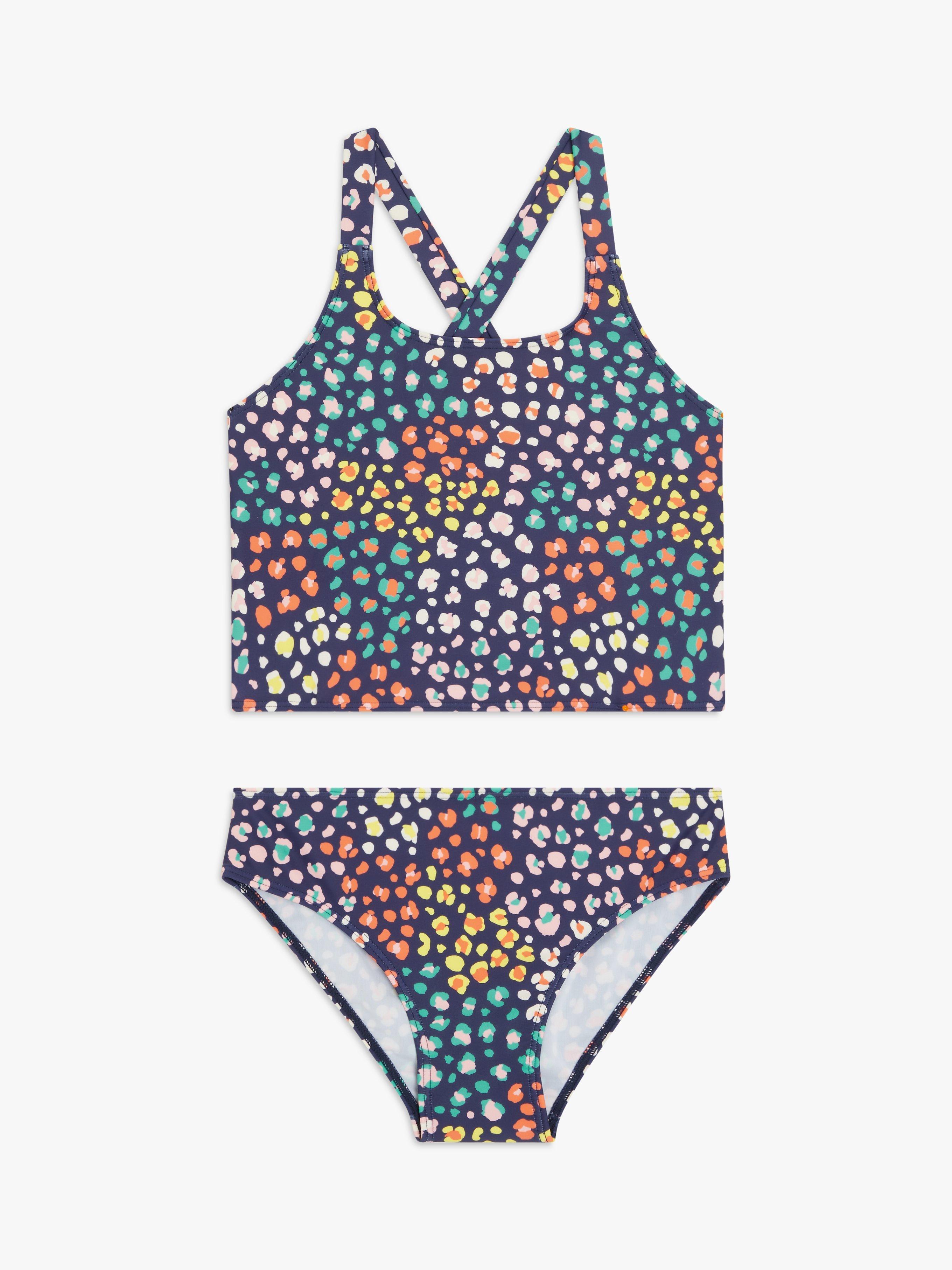 John Lewis Kids' Leopard Tankini, Multi