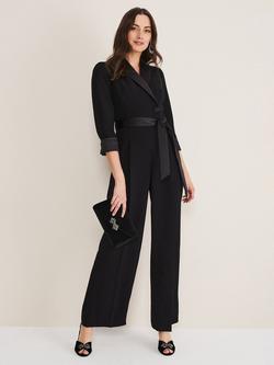 Phase Eight Kylie Tuxedo Jumpsuit, Black, Black