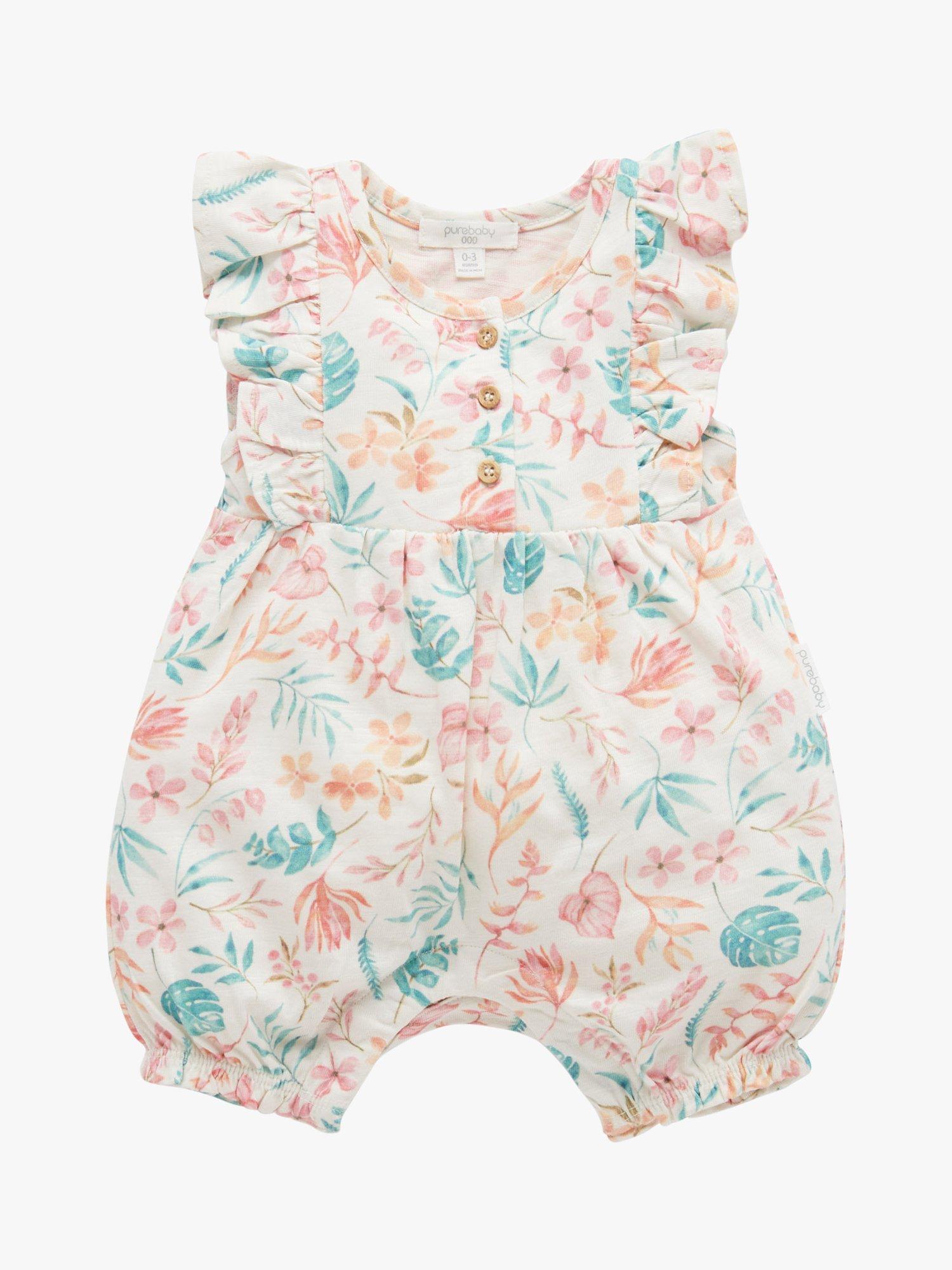 Purebaby Organic Cotton Fruity Bubble Romper, Tropicana Print
