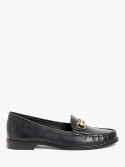 John Lewis August Leather Moccasins, Black Vegetal