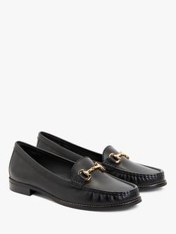 John Lewis August Leather Moccasins - view 2, Black Vegetal