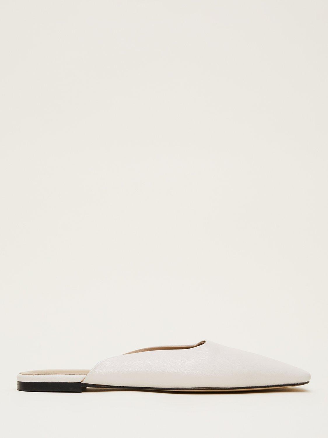 Phase Eight Slip On Leather Mules, Ivory