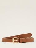 Phase Eight Double Buckle Slim Leather Belt, Tan