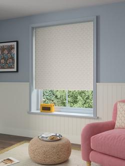John Lewis Exley Leaf Blackout/Thermal Roller Blind, Putty - view 2, Putty