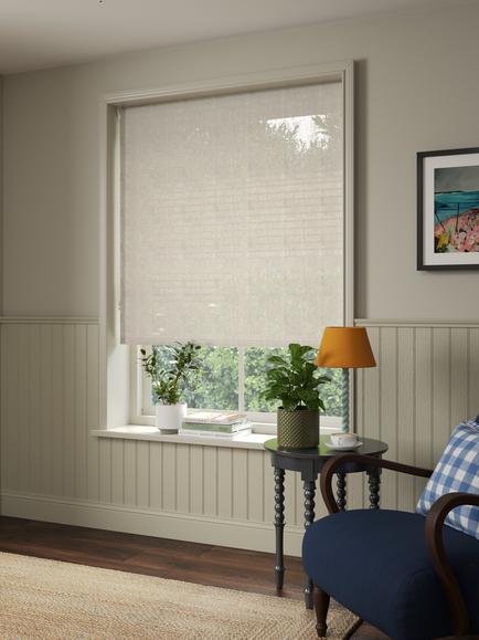 John Lewis Linen Sheer Roller Blind, Natural - view 2, Natural