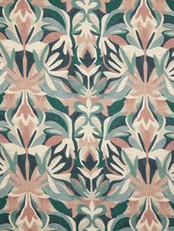 Harlequin Melora Pair Lined Pencil Pleat Curtains, Teal/Pink - view 2, Teal/Pink