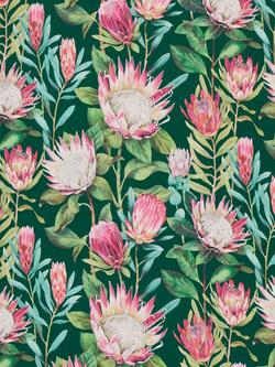 Sanderson King Protea Pair Lined Eyelet Curtains, Teal - view 2, Teal