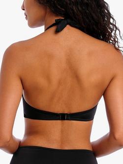 Freya Jewel Cove Plain Underwired Halterneck Bikini Top - view 2, Black