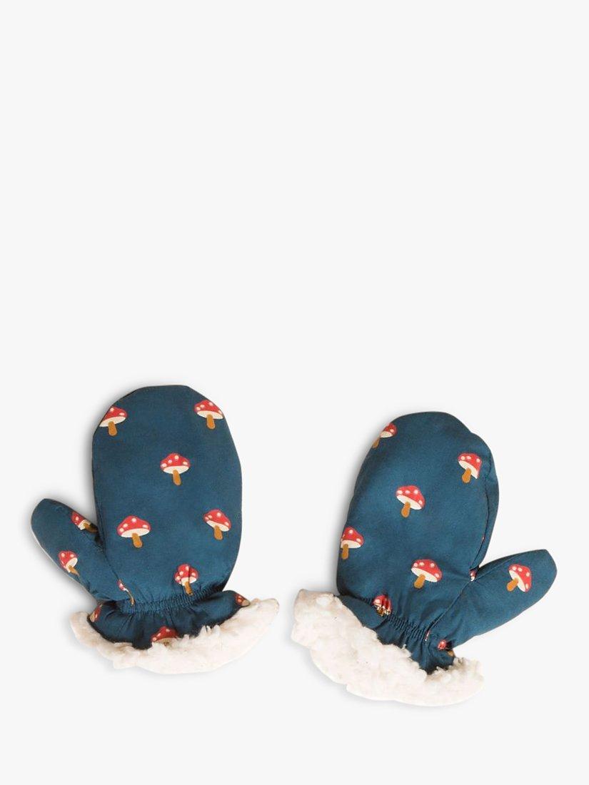 Little Green Radicals Kids' Little Toadstools Sherpa Lined Mittens, Blue
