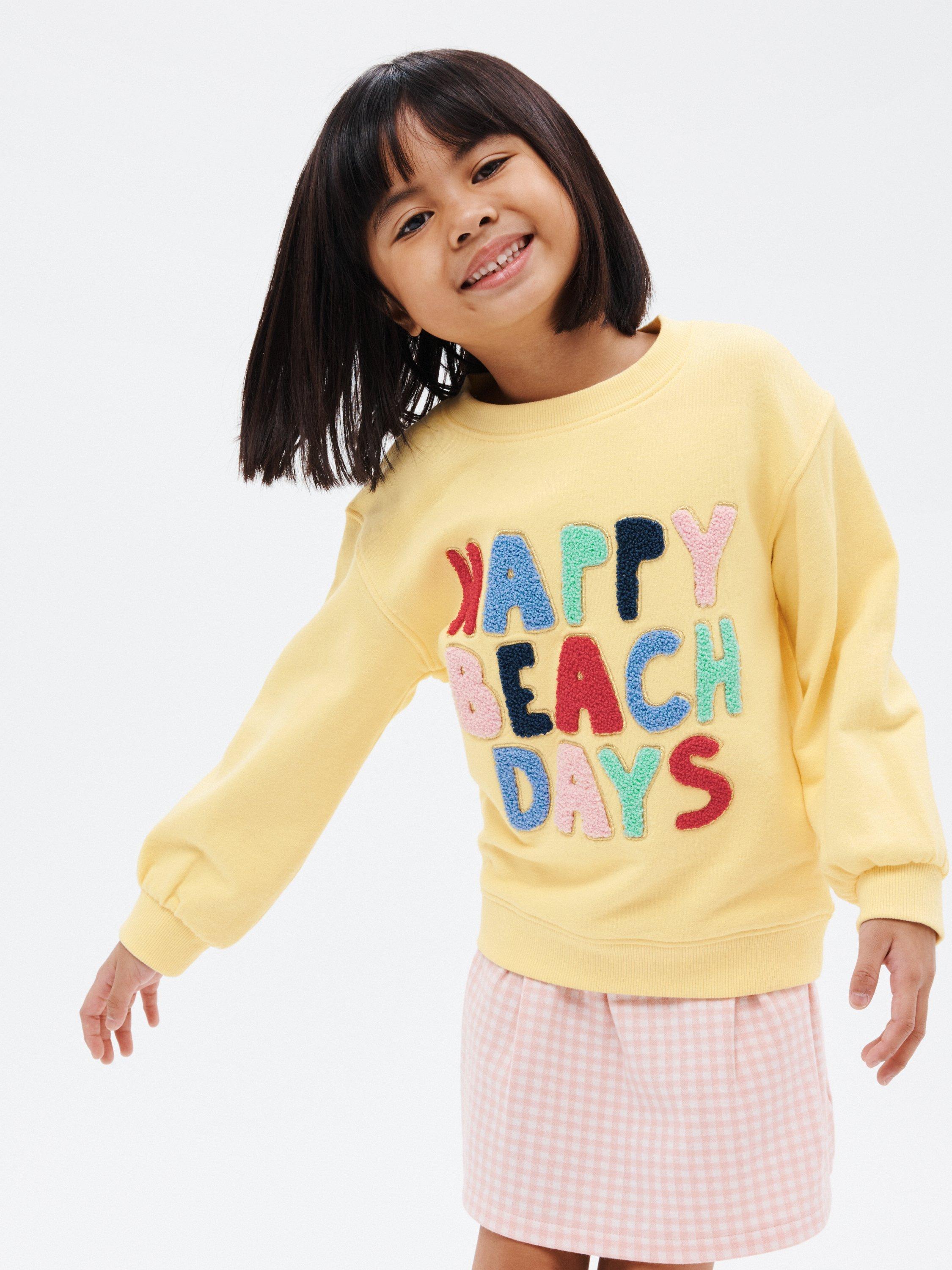 John Lewis Kids' Happy Beach Days Jumper, Yellow
