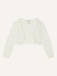 Monsoon Baby Floral 3D Cardigan, Ivory