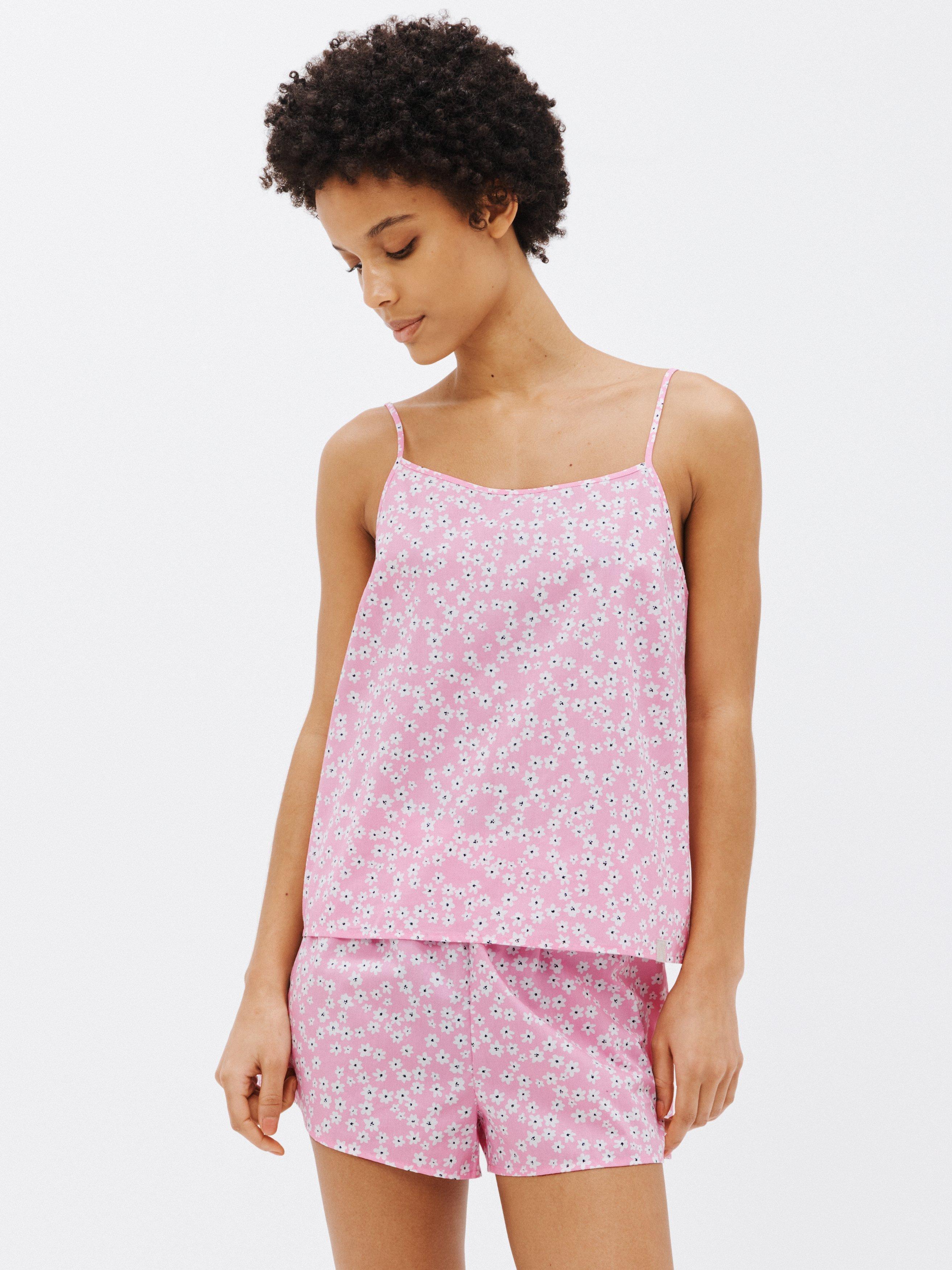John Lewis ANYDAY Daisy Cami Short Pyjama Set, Pink, 14