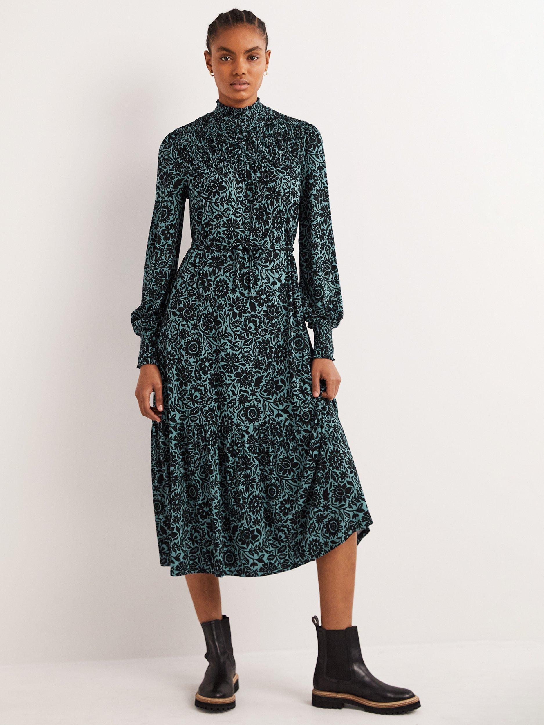 Boden High Neck Floral Jersey Maxi Dress