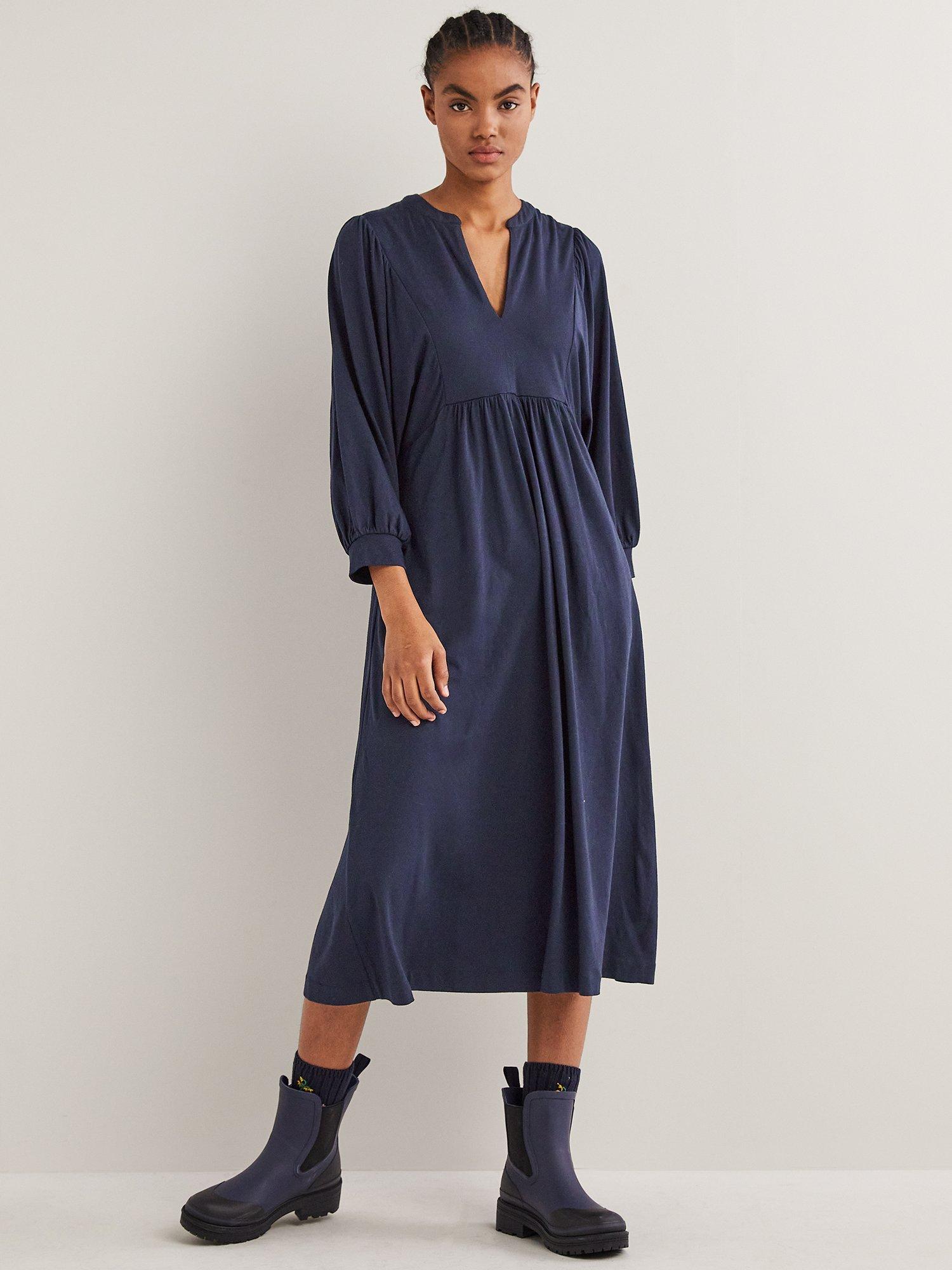 Boden Easy Jersey Midi Dress, Navy