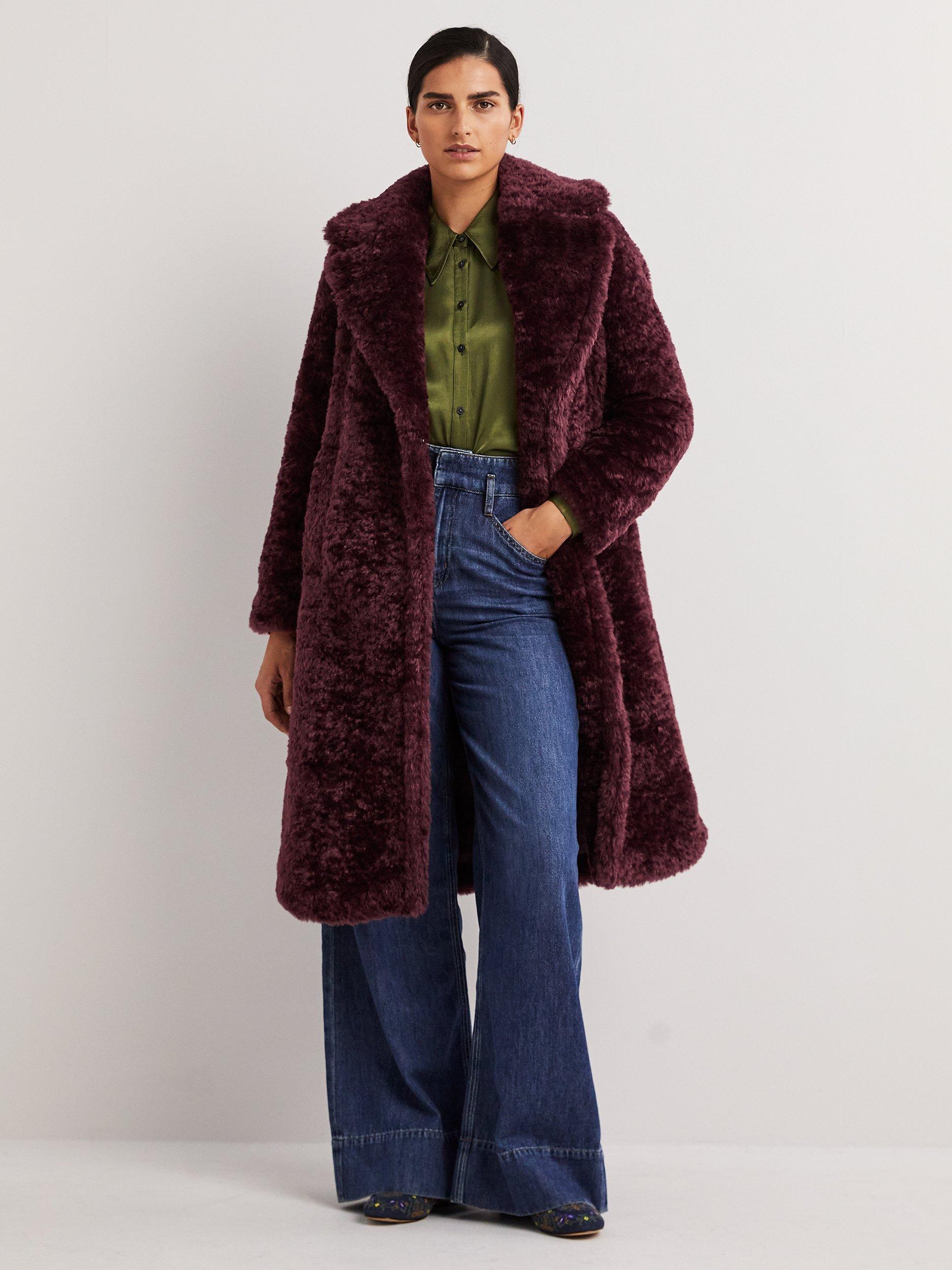 Boden Long Teddy Coat, Fig