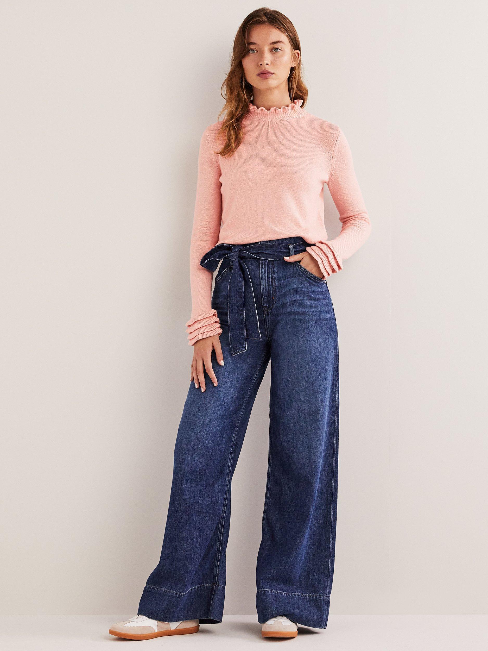 Boden Layered Frill Jumper, Pink Frosting, M