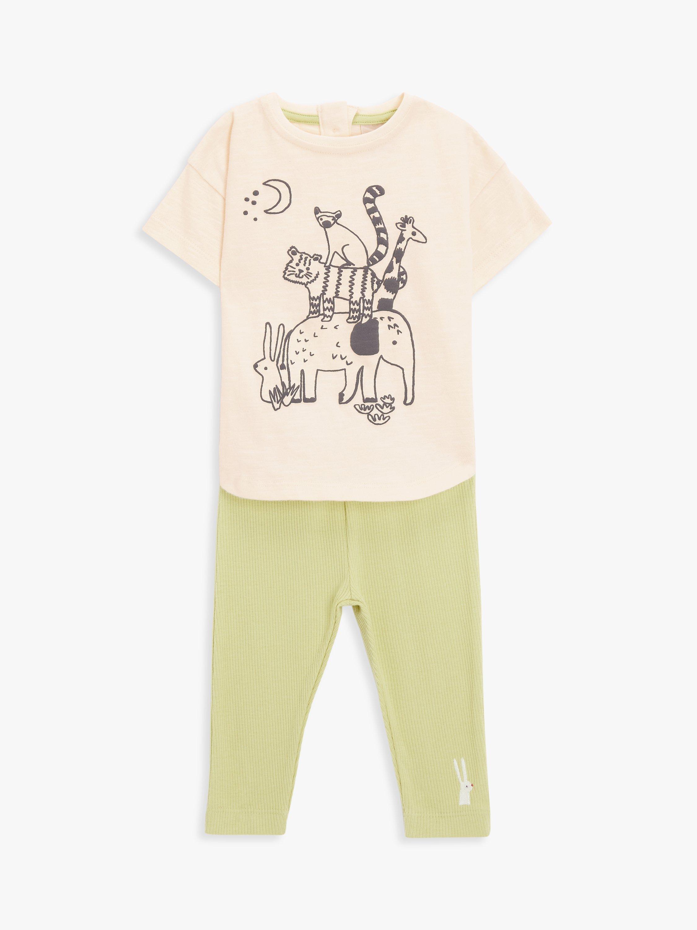 John Lewis Baby Two Piece Animal Top & Joggers Set, Multi