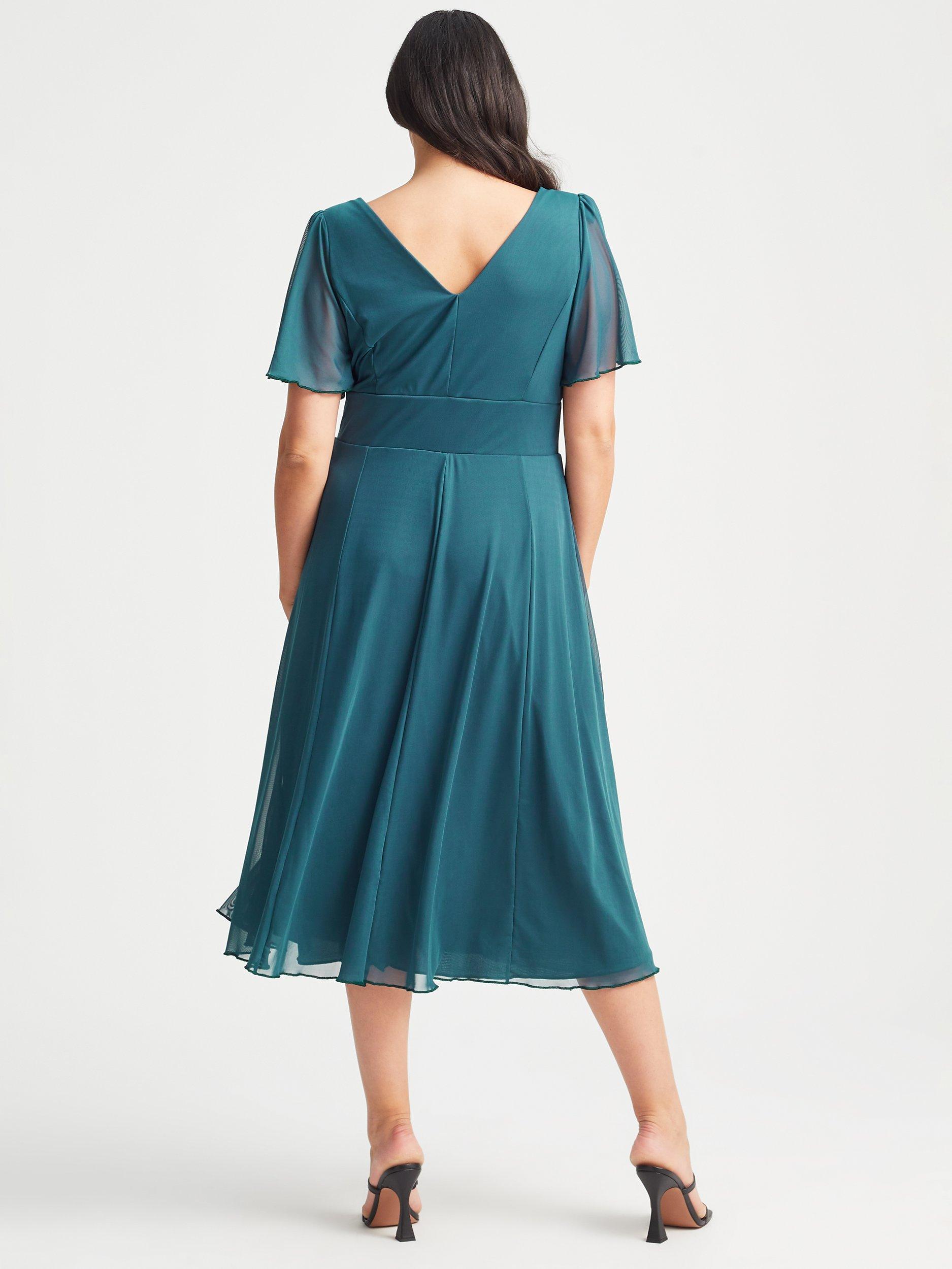 Scarlett & Jo Victoria Midi Dress, Teal Blue, 12