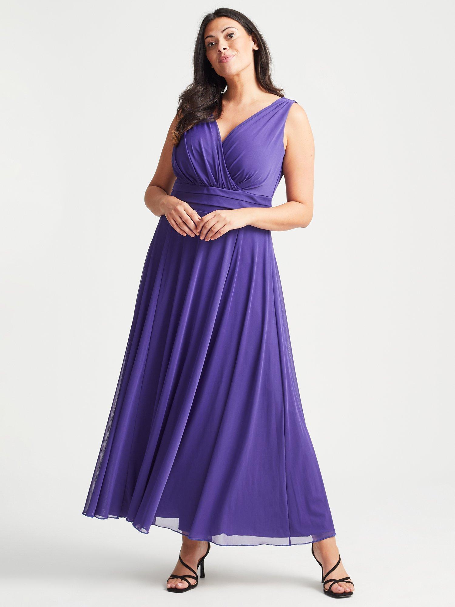 Product image 1 of 4, which shows Scarlett & Jo Nancy Marilyn Maxi Dress, Purple, 12