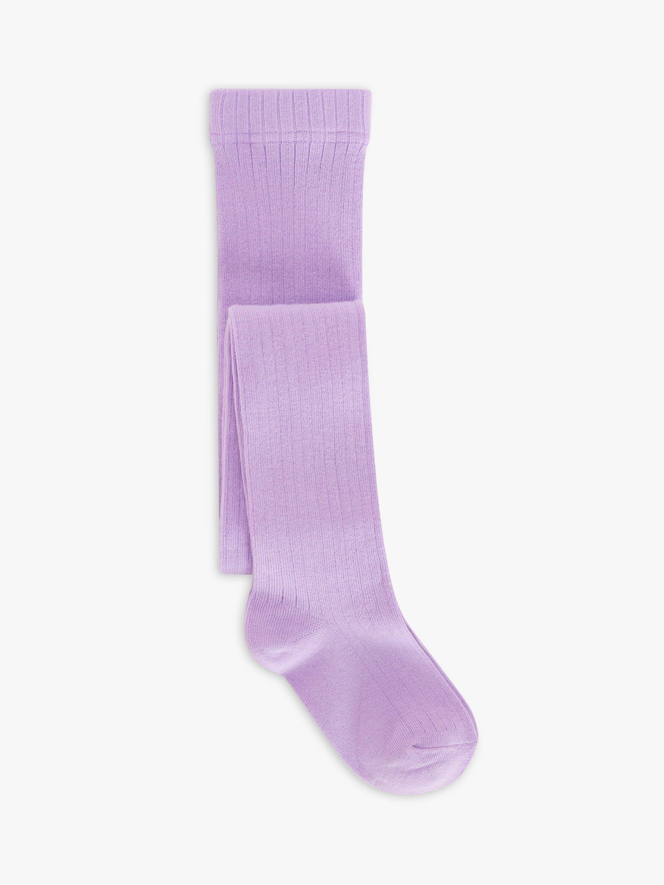 John Lewis Kids' Ribbed Tights, Purple