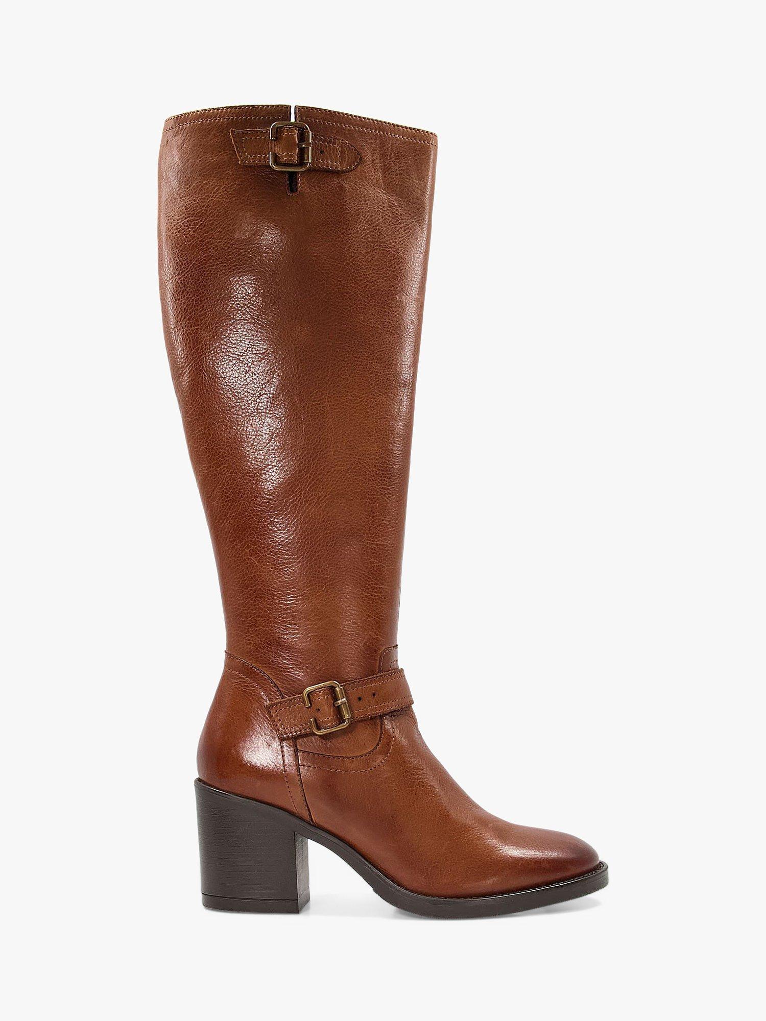 Dune Trelise Leather Knee High Boots, Tan-leather