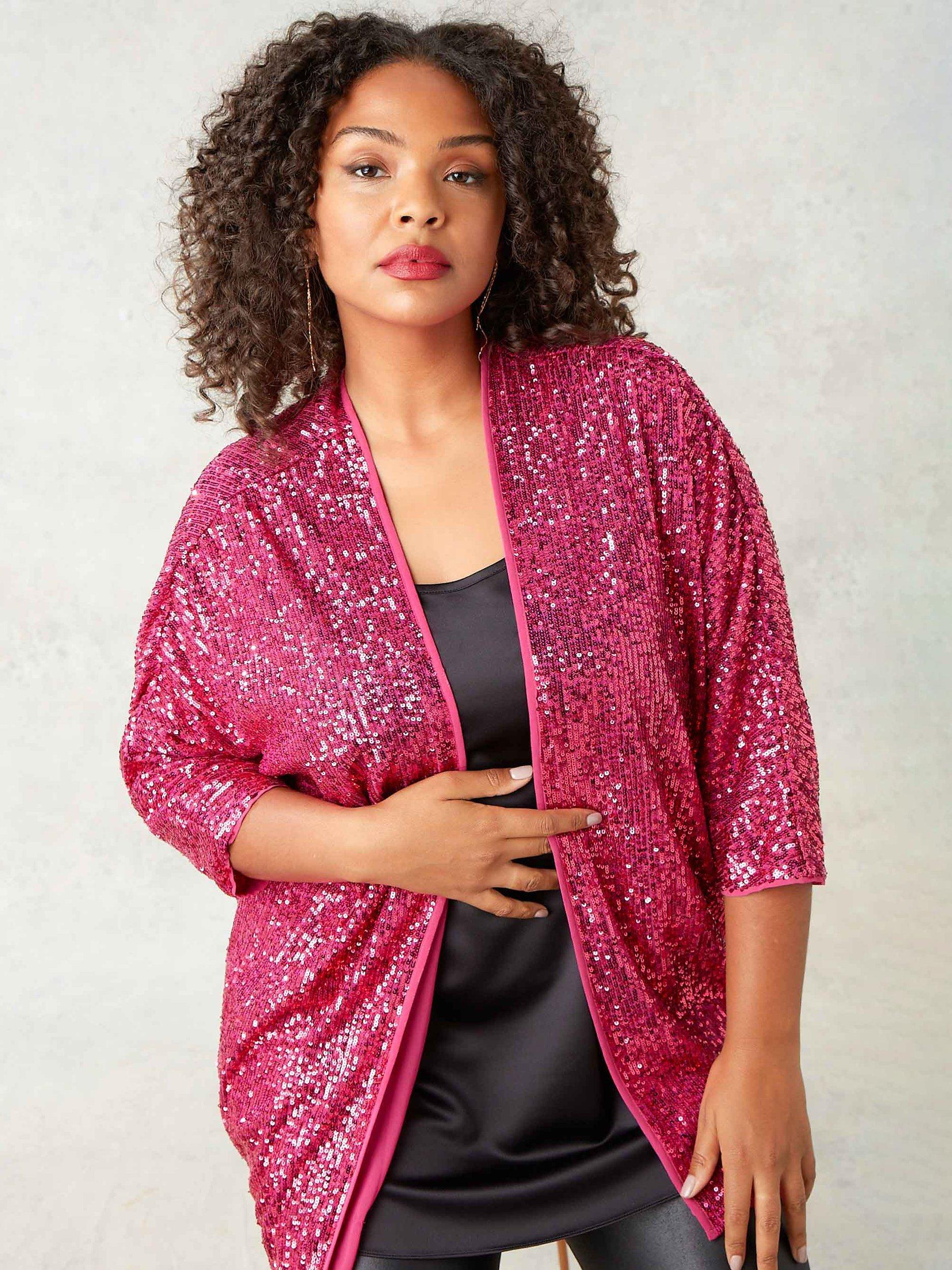 Live Unlimited Soft Sequin Jacket, Pink