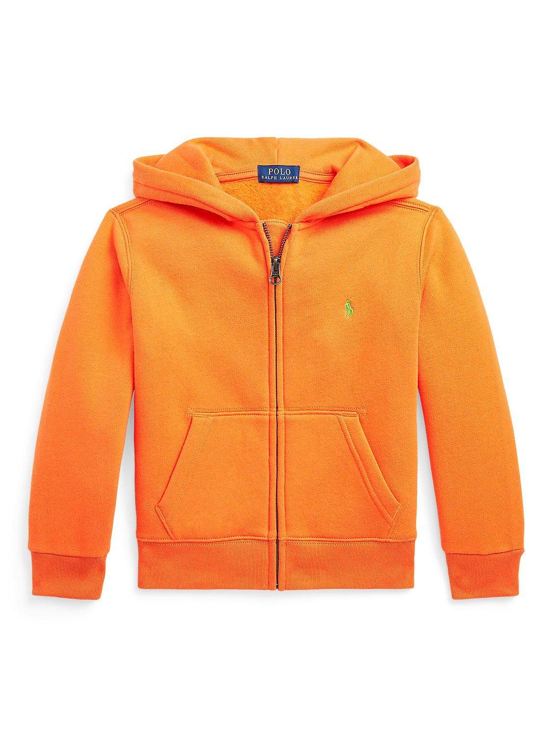 Ralph Lauren Kids' Logo Zip Through Hoodie, Resort Orange
