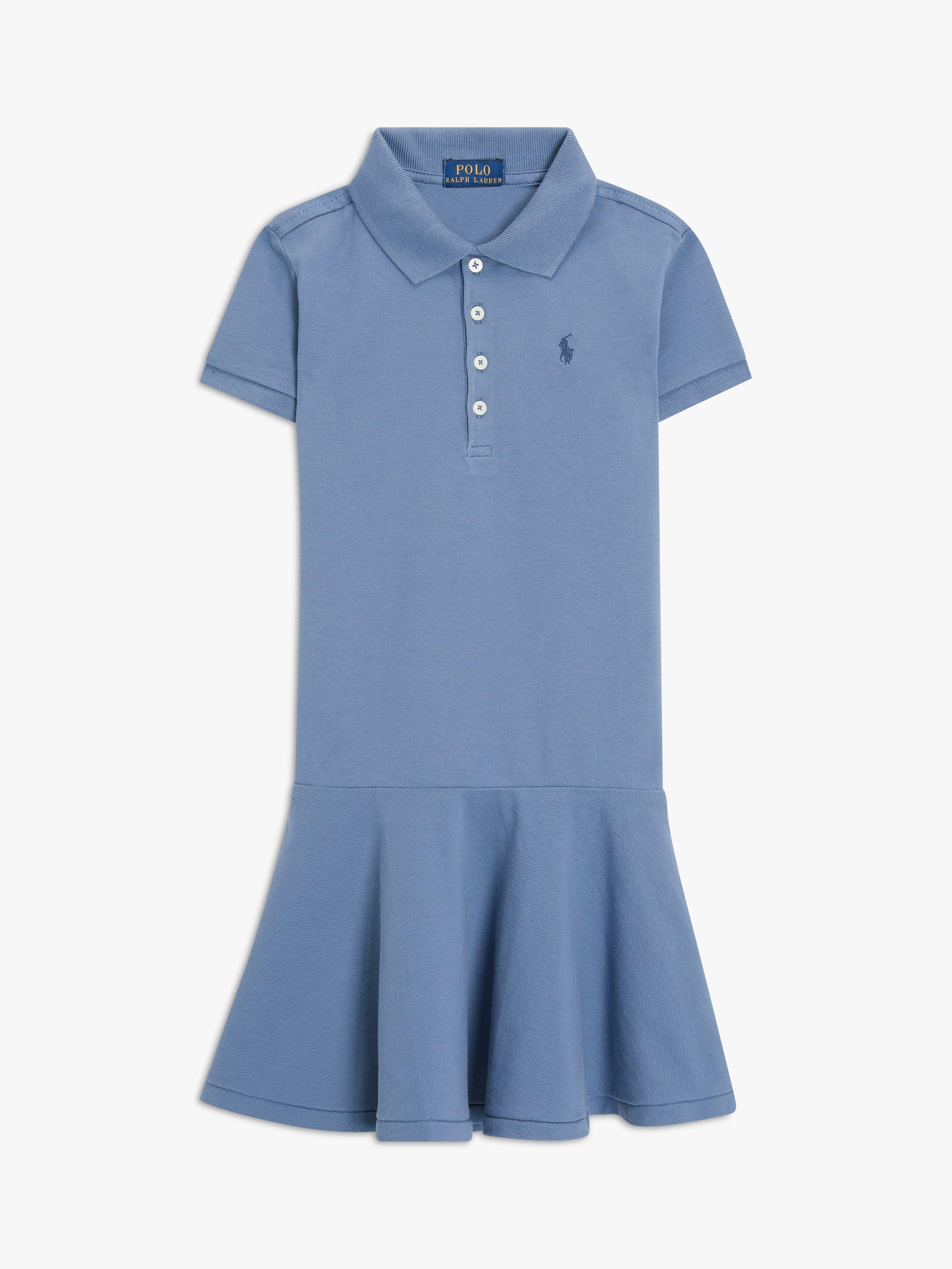 Ralph Lauren Kids' Short Sleeve Polo Dress, Capri Blue