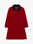 Trotters Heritage Kids' Scallop Edge Wool Coat, Red