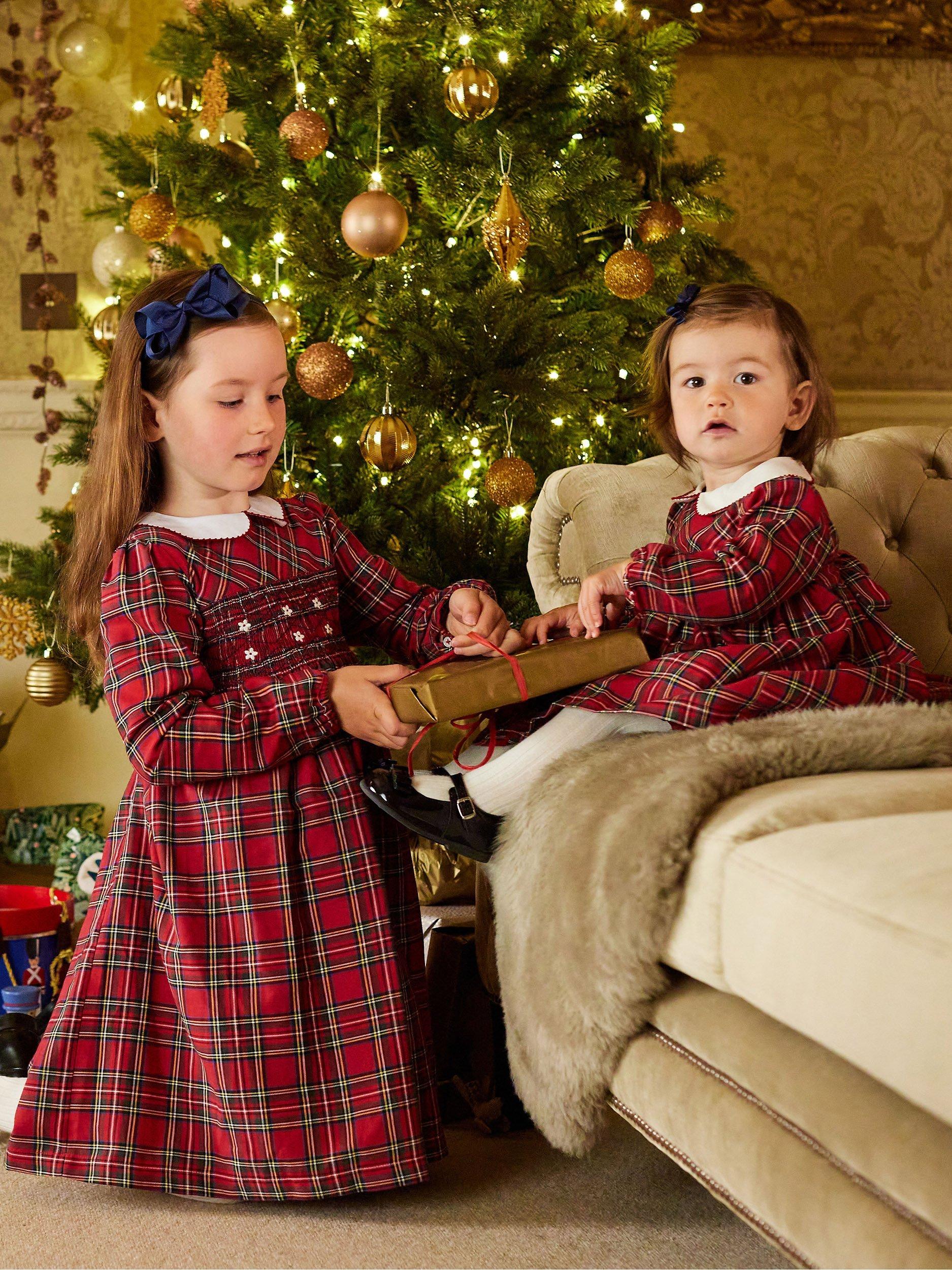 Trotters Baby Charlotte Tartan Dress, Red