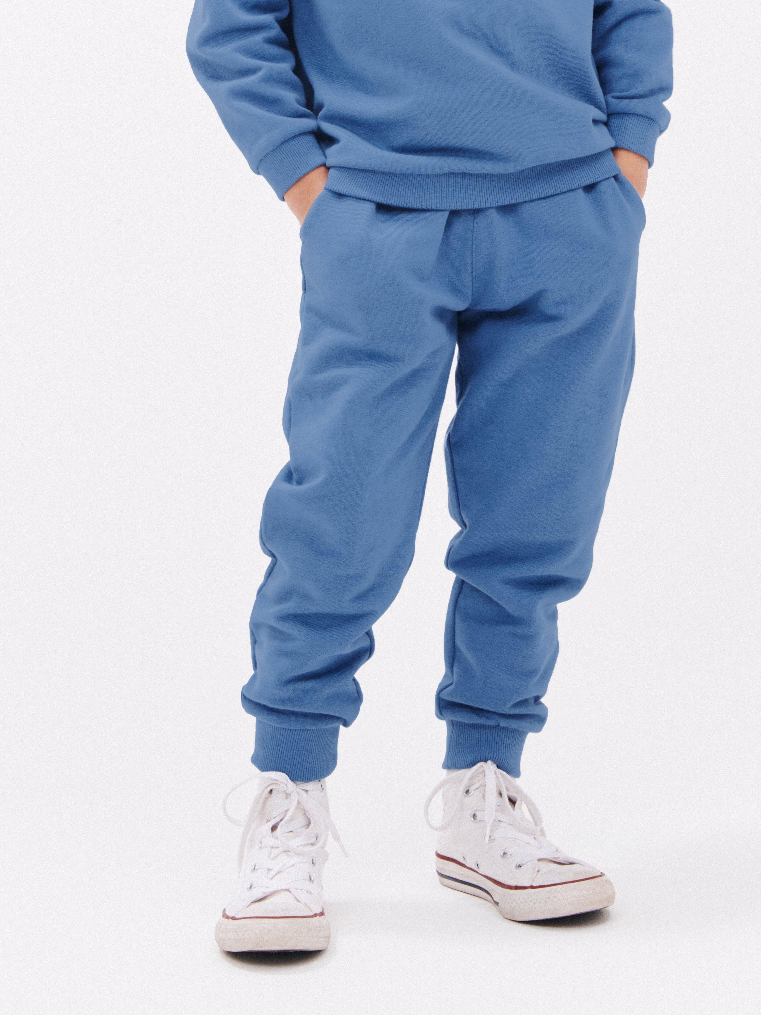 John Lewis ANYDAY Kids' Plain Jersey Joggers, Blue, 8 years