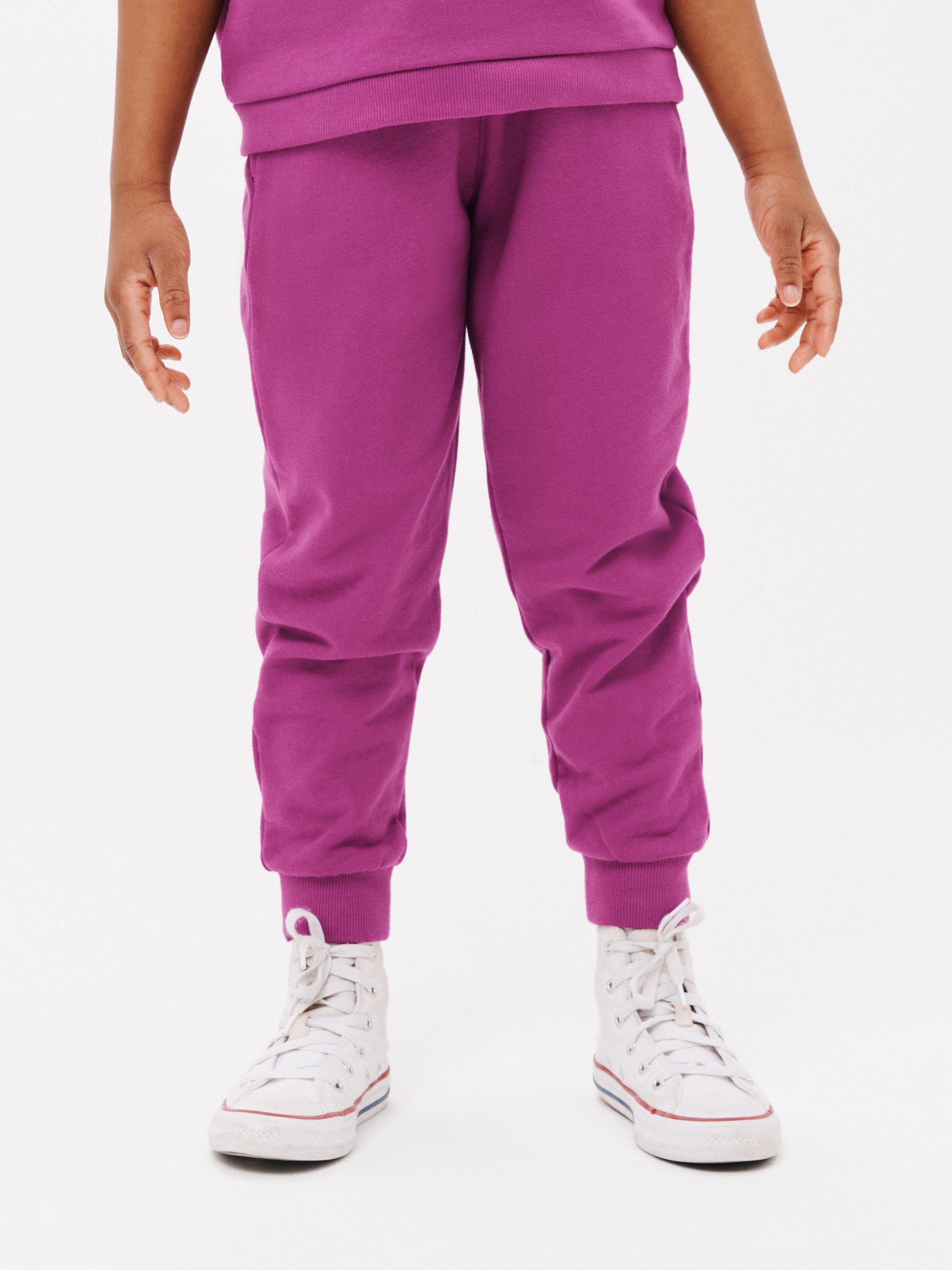 John Lewis ANYDAY Kids' Plain Jersey Joggers, Purple, 3 years