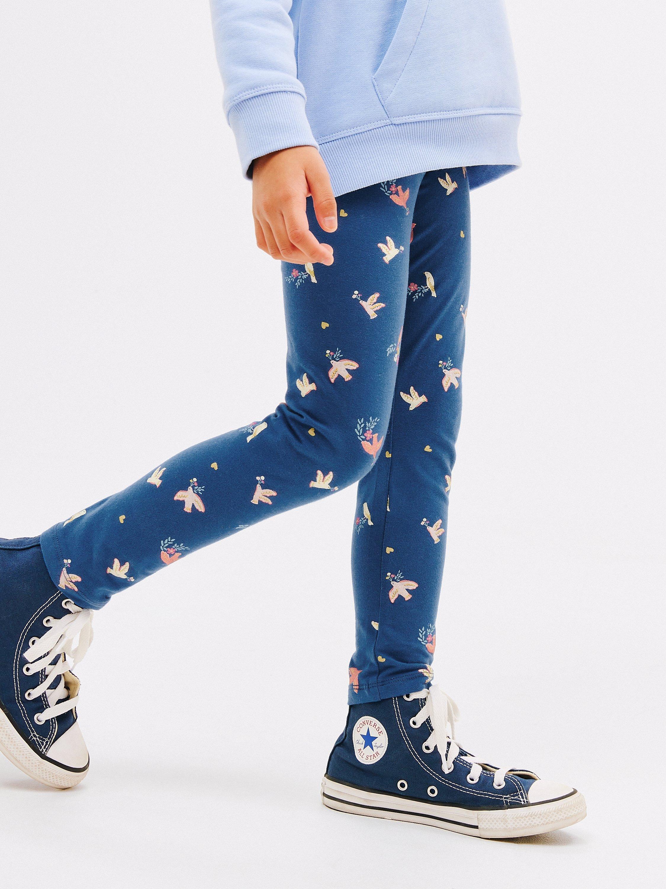 John Lewis Kids' Bird Leggings, Navy