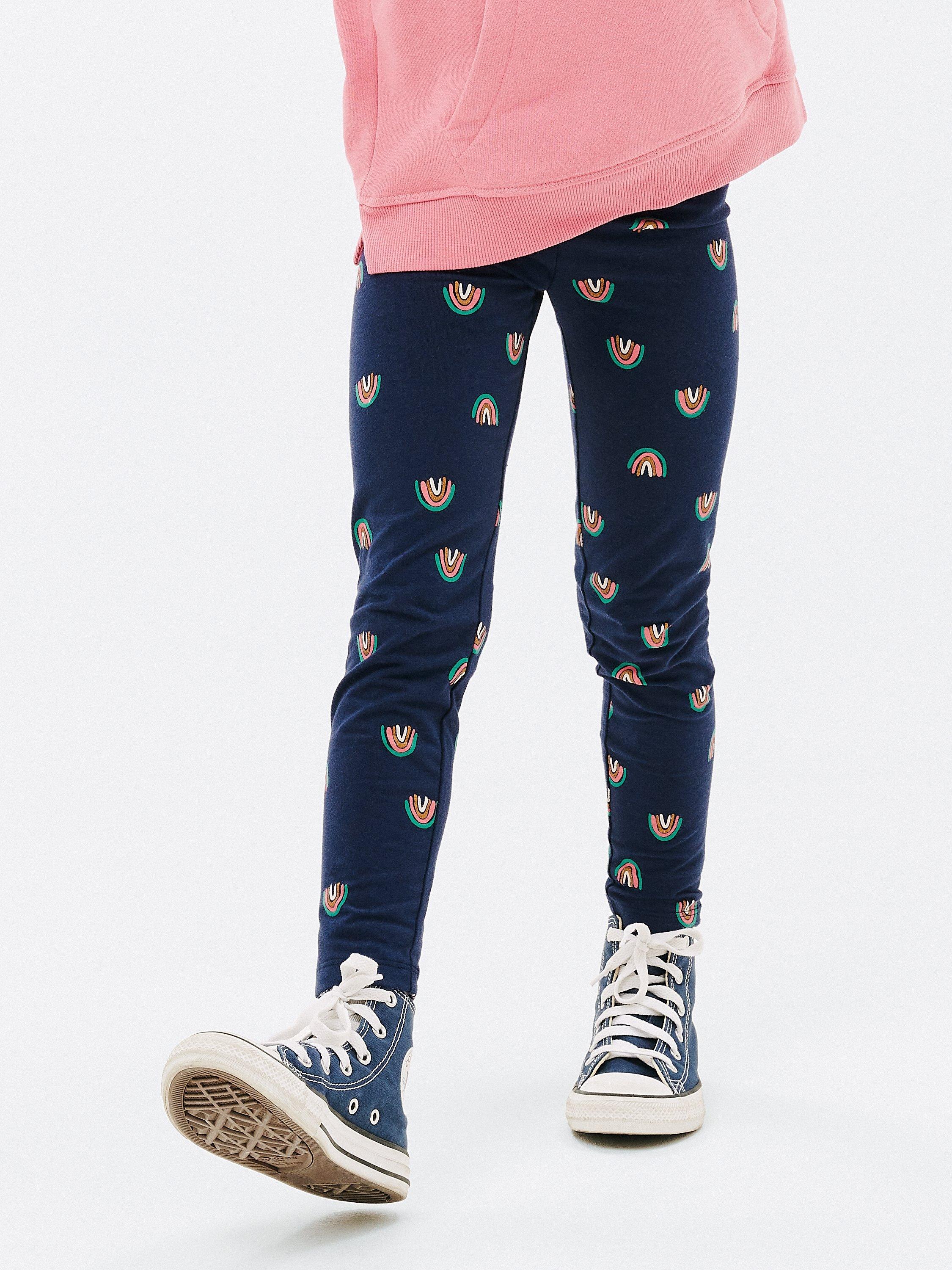 John Lewis Kids' Rainbow Leggings, Navy