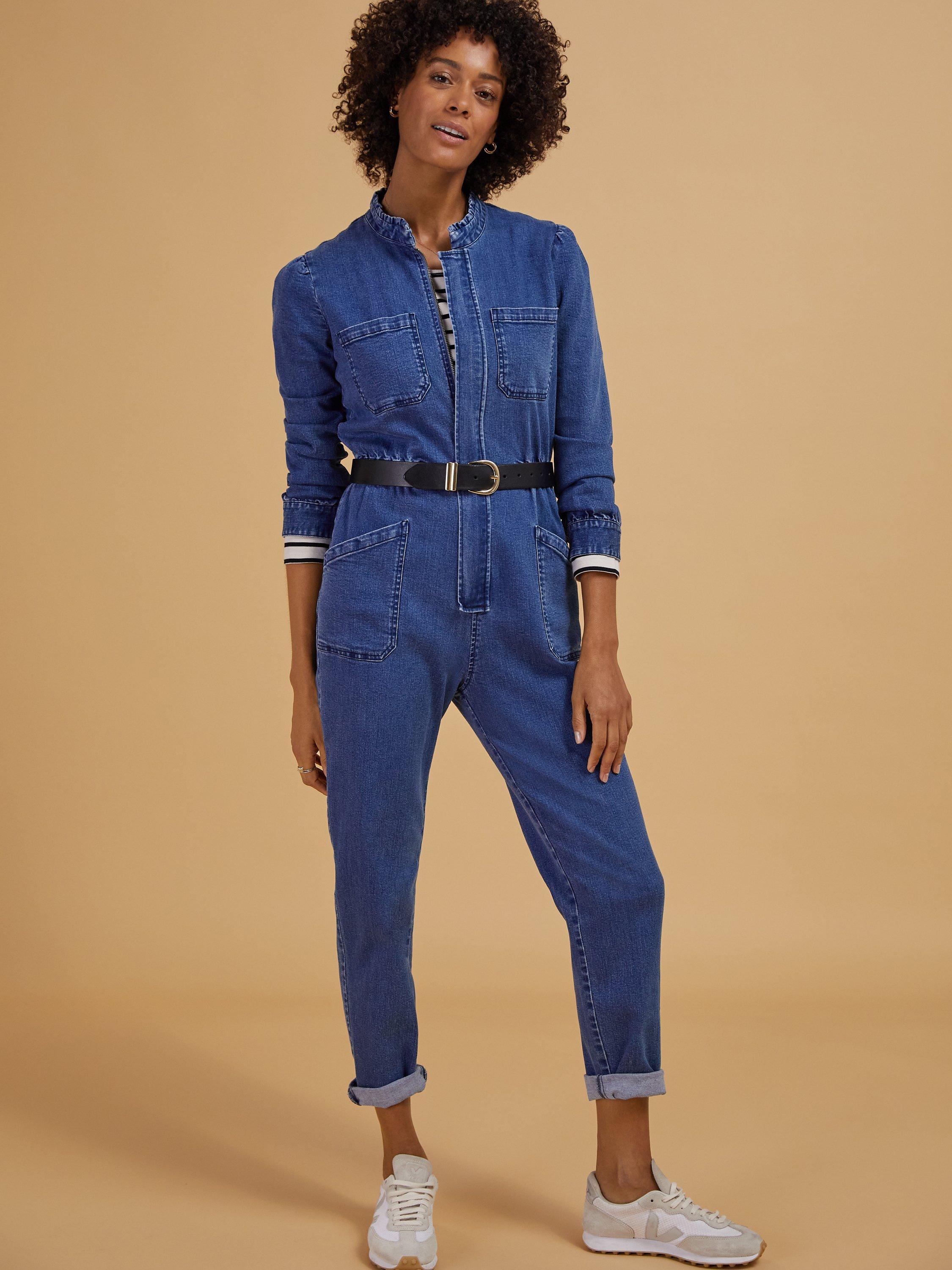 Baukjen Sally Organic Cotton Boiler Suit, Washed Indigo