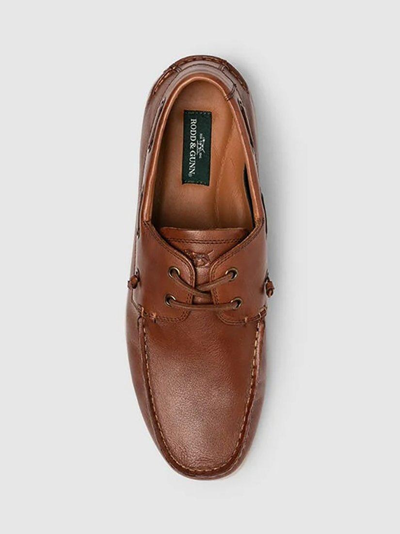 Product image 5 of 6, which shows Rodd & Gunn Gordons Bay Burnished Leather Boat Shoes, Cognac, 11