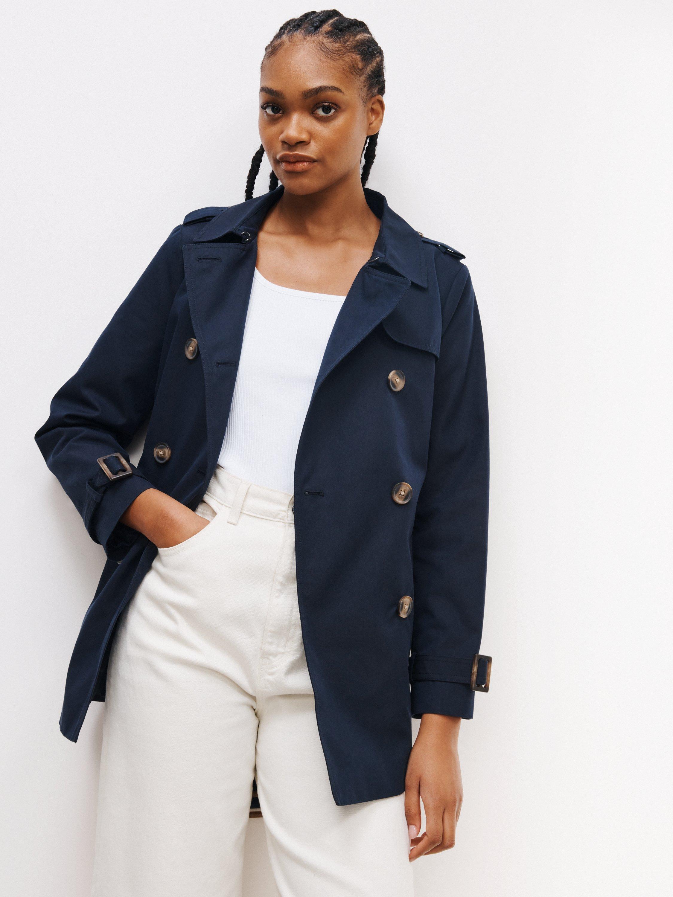 John Lewis Short Trench Coat, Navy