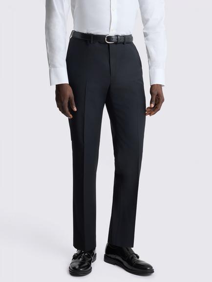 Moss Tailored Fit Wool Blend Performance Suit Trousers, Black