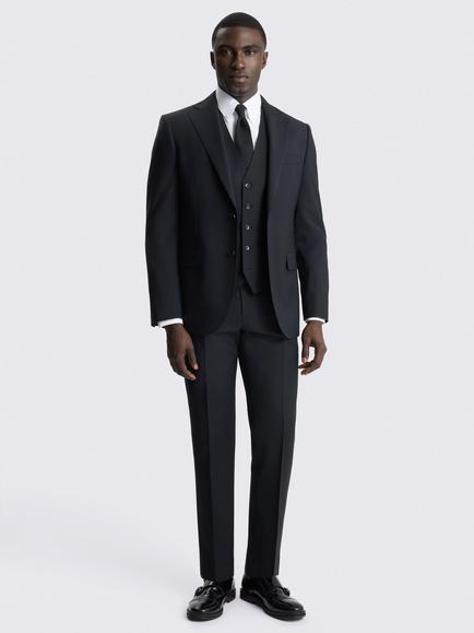 Moss Tailored Fit Wool Blend Performance Suit Jacket - view 2, Black