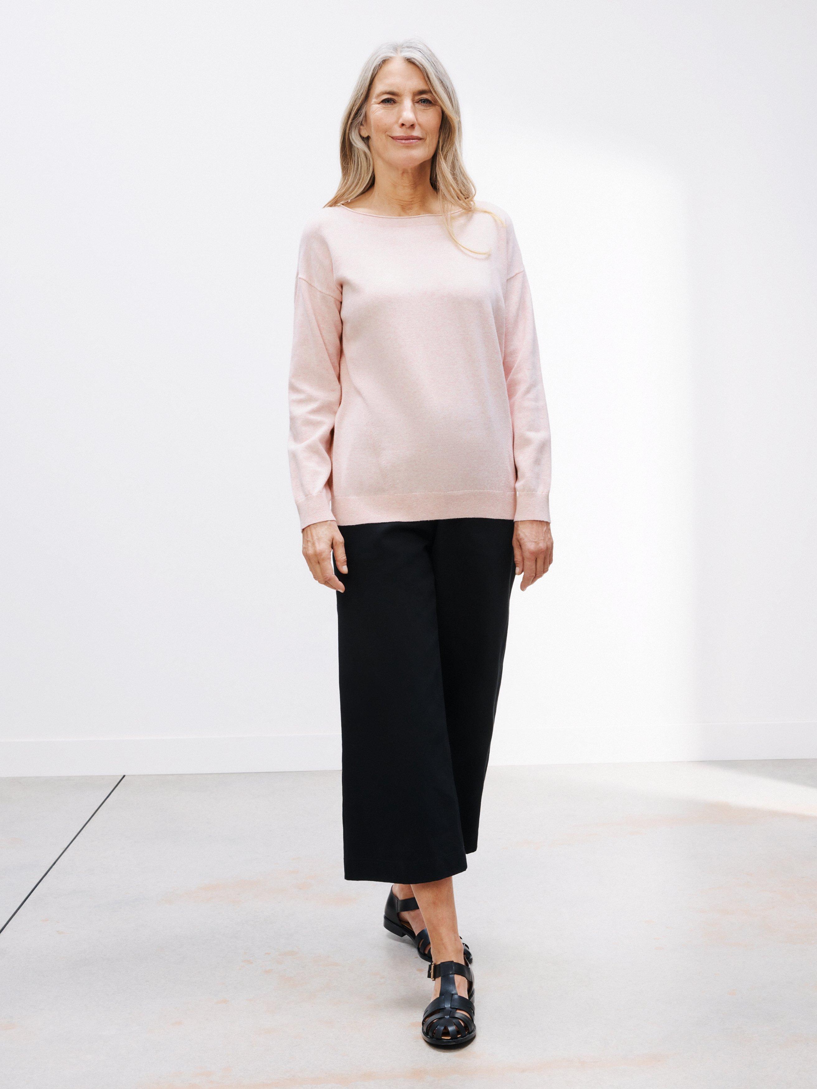 John Lewis Plain Boat Neck Jumper, Light Pink