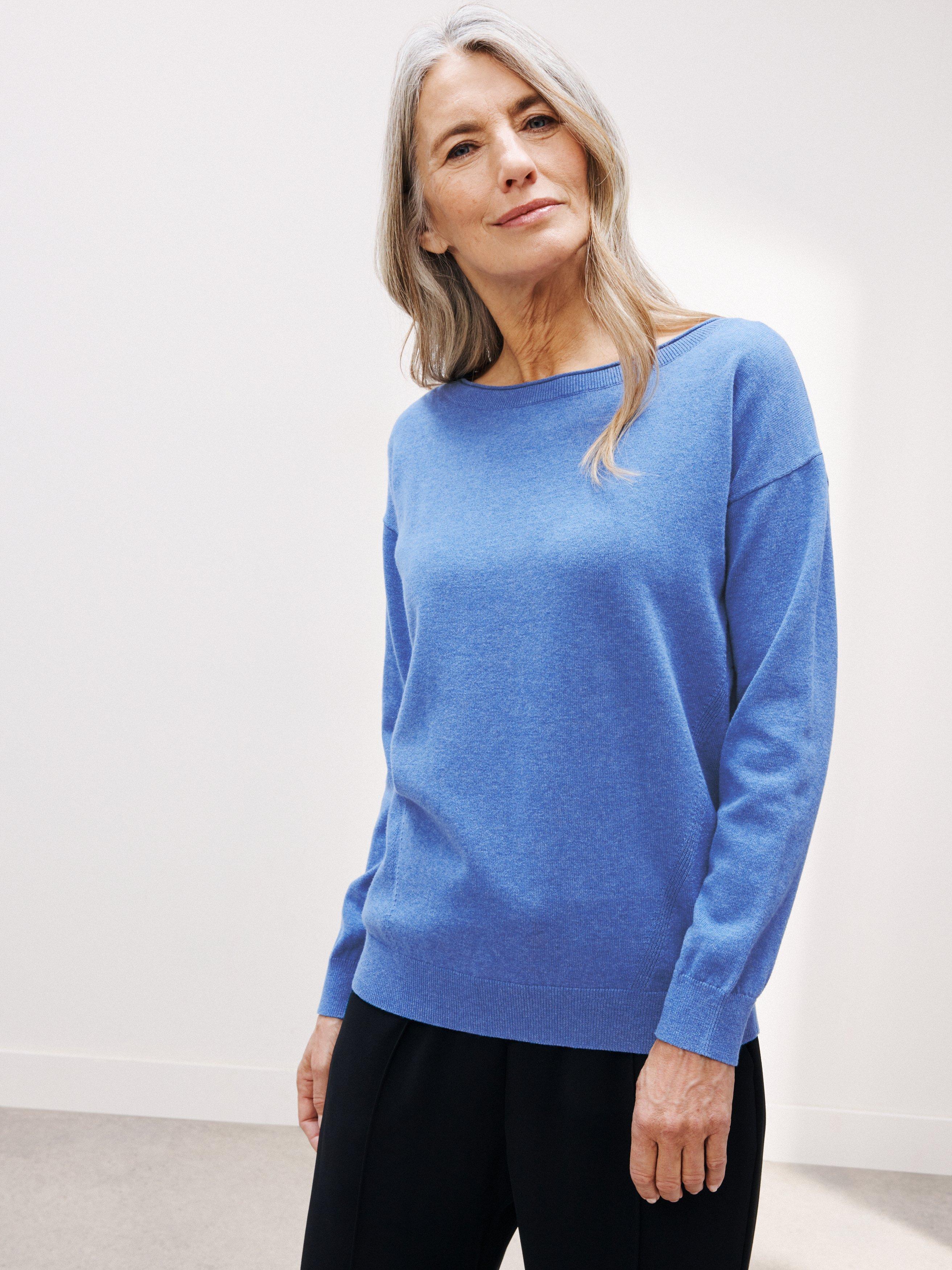 John Lewis Plain Boat Neck Jumper, Blue