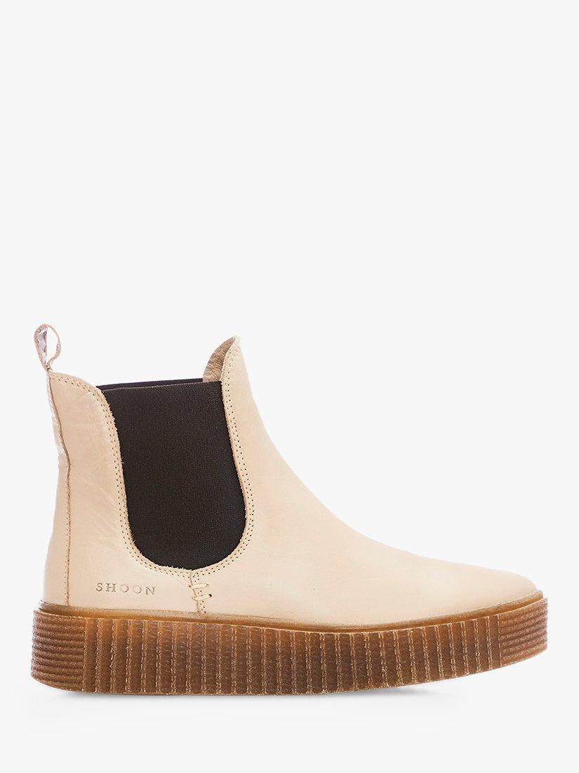 Moda in Pelle Shlllom Leather Ankle Boots, Cream