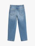 Whistles Kids' Stretch Barrel Leg Jeans, Light Wash