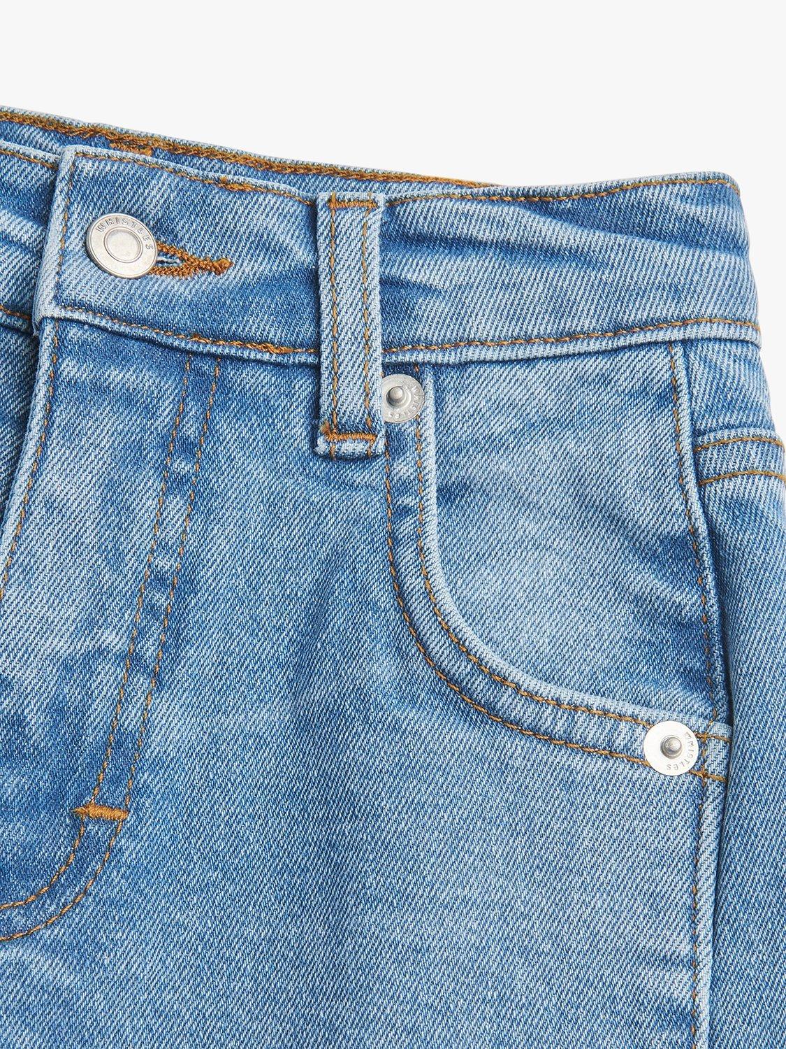 Product image 3 of 4, which shows Whistles Kids' Stretch Barrel Leg Jeans, Light Wash, 3-4 years