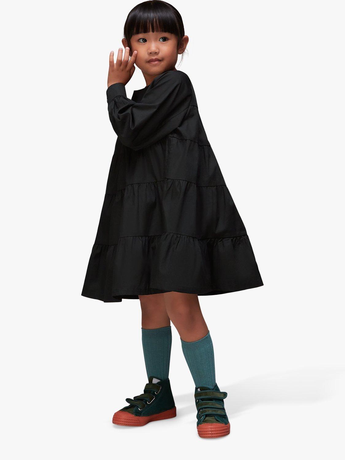Whistles Kids' Sawyer Tiered Dress, Black