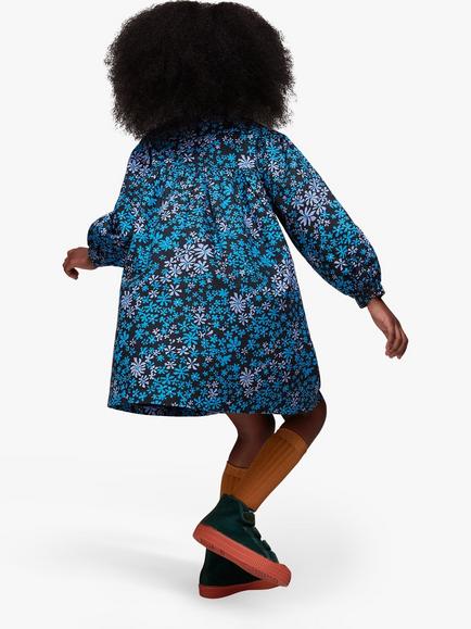 Whistles Kids' Sofia Boho Floral Print Dress, Blue/Multi - view 2, Blue/Multi